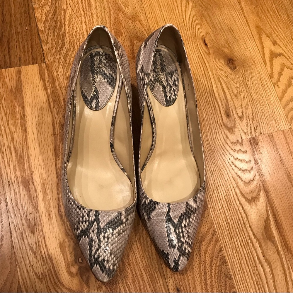 Gorgeous snake skin Cole Haan kitty heels